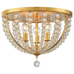 Crystorama - Crystorama ROX-A9000-GA Roxy - 3 Light Flush Mount - Turning today's most popular home decor trends intRoxy 3 Light Flush M Antique Gold Clear B *UL Approved: YES Energy Star Qualified: n/a ADA Certified: n/a  *Number of Lights: Lamp: 3-*Wattage:60w E12 Candelabra Base bulb(s) *Bulb Included:No *Bulb Type:E12 Candelabra Base *Finish Type:Antique Gold