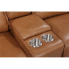 Bowery Hill Modern Geuine Leather Console Loveseat in Desert Brown