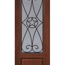 Single Door 96 Fiberglass Austin Texas Star 3/4 Lite GBG Glass - Front Doors