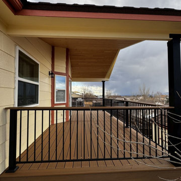 Composite Deck with Steel Deck Framing and Gabled Deck Cover in Cimarron Hills