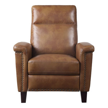 Lexicon Weiser Faux Leather Press Back Recliner in Brown