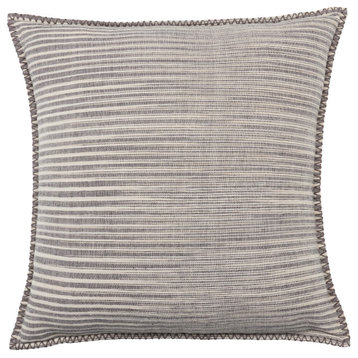 Jaipur Living Cadell Striped Gray/Cream Poly Fill Pillow 24" Square