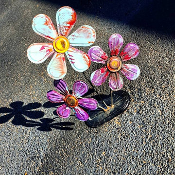 Whimsical garden art sculptures