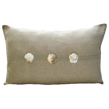 Natural Pearlized, Beige 12"x14" Cotton Linen Lumbar Pillow Cover