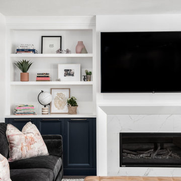 Addington Media Center and Fireplace Mantle