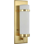 Progress - Progress P710087-012 Hartwick - 13.5 Inch 1 Light Wall Bracket - Hartwick 13.5 Inch 1 Satin Brass Etched OUL: Suitable for damp locations Energy Star Qualified: n/a ADA Certified: YES  *Number of Lights: Lamp: 1-*Wattage:60w A19 Medium Base bulb(s) *Bulb Included:No *Bulb Type:A19 Medium Base *Finish Type:Satin Brass