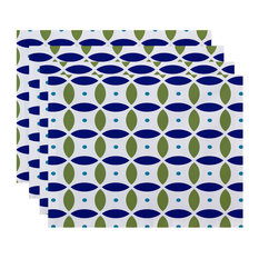Beach Ball Geometric Print Placement, Dazzling Blue, Set of 4