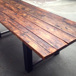 Reclaimed Wood and Metal Dining Table - Products