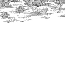 Cotton Skies, Black - Wallpaper