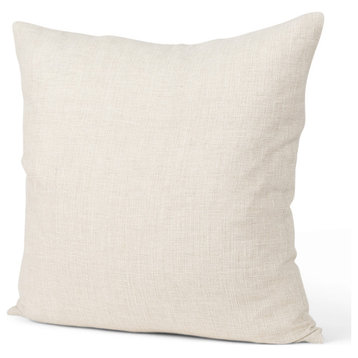 Jacklyn Cream Linen Square Decorative Pillow Cover