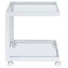 Caesar Printer Cart, White With Clear Glass