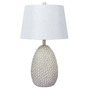 26.75" Resin Table Lamp, Antique White