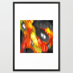 Modern Art - Black Red Yellow Abstract Contemporary Digital Art. - Fine Art Prints