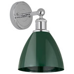 Innovations Lighting - Innovations Plymouth Dome 1-Light 8" Sconce, Chrome/Green, 616-1W-PC-MBD-75-GR - Innovation at its finest and a true game changer. Edison marries the best of our Franklin and Ballston collections to give you versatility of design and uncompromising construction. Edison fixtures are industrial-inspired and can be customized with glass or metal shades from both the Franklin and Ballston collections.