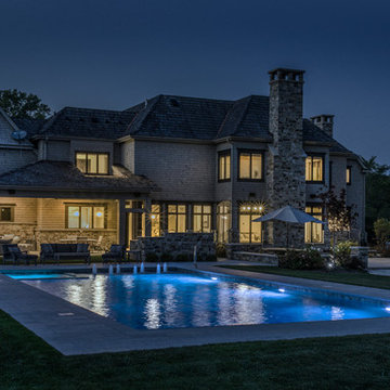 Bannockburn, IL Swimming Pool with Inside Hot Tub and Automatic Cover