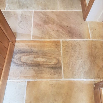 Renovating a Multi Coloured Sandstone Hallway Floor in East Keswick