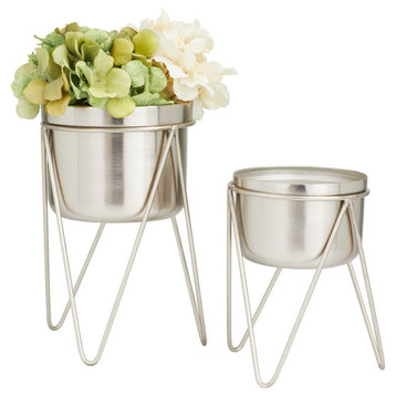 Modern Silver Metal Planter 561200