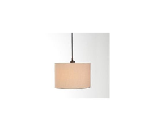 white linen drum pendant light