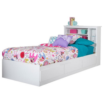 South Shore Vito Twin Kids Bookcase Bed in Pure White
