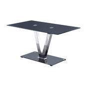 Dining Table, Black, Stainless Steel Legs