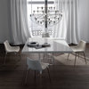 Clarges Dining Table, White Lacquer on Stainless