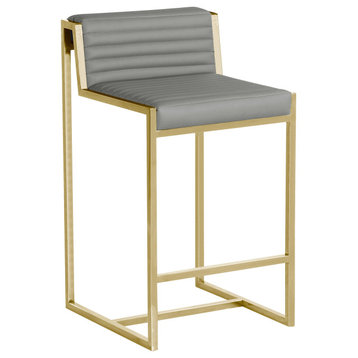 Riley Counter Stool Gold Frame, Gray