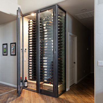 Scottsdale Arizona Modern Metal Glass Contemporary Custom Wine Cellar Display