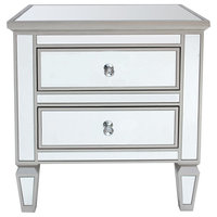Louis Mirrored 2-Drawer Side Table