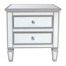 Louis Mirrored 2-Drawer Side Table