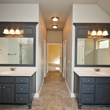 Separate Vanity on both Sides of Entrance
