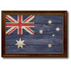 Australia Country Textured Flag Print With Brown Gold Frame, 23"X33"