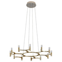 Nexus Chandelier, Satin Silver Leaf, 12