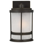 Sea Gull Lighting - Sea Gull Lighting 8590901-71 Wilburn - 1 Light Small Outdoor Wall Lantern - Wire/Cord Color: Black/White  SWilburn 1 Light Smal Antique Bronze Satin *UL: Suitable for wet locations Energy Star Qualified: n/a ADA Certified: n/a  *Number of Lights: Lamp: 1-*Wattage:60w A19 Medium Base bulb(s) *Bulb Included:No *Bulb Type:A19 Medium Base *Finish Type:Antique Bronze