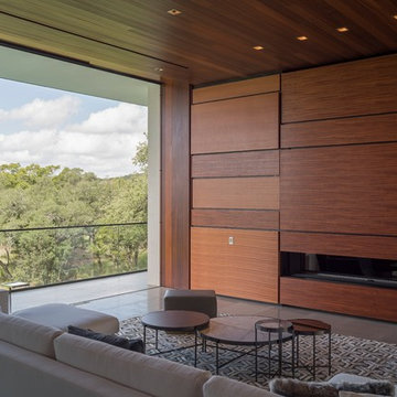 Fireplace and Concealed TV Wall