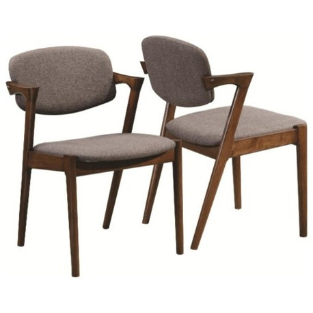 Coaster Malone Mid-century Side Chair, Dark Walnut, Set of 2 105352