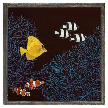 "Coral 2 Dark" Mini Framed Canvas by Cathy Walters