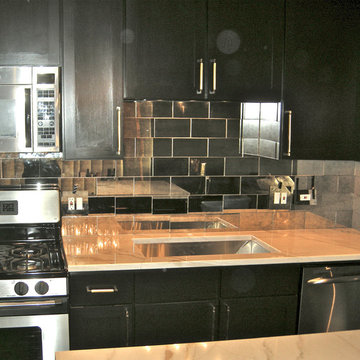 Antiqued Mirror Kitchen Custom Backsplashes