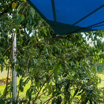 Manuell aufrollbares Sonnensegel | Terrasse | blau