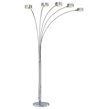 Artiva Micah Arched 88" Floor Lamp W/ Rotatable Shade and Dimmer, Chrome