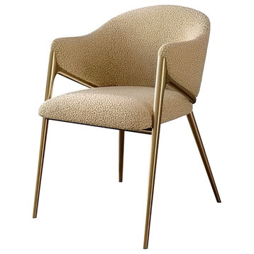 Light Luxury Postmodern Minimalist Dining Chair, Beige