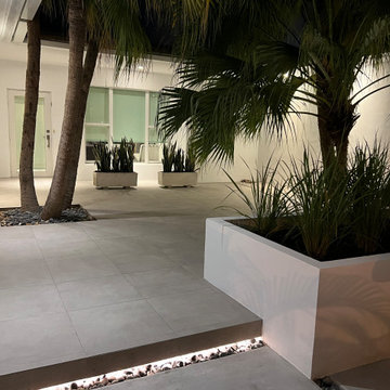 Alton Rd - Modern touch - Designer Concrete Slabs and Hardscape LIghting