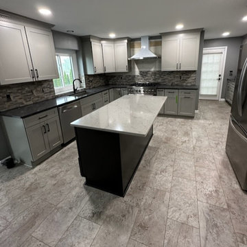 Modern Kitchen Remodel Done in Pebble Gray and Slate Cabinets