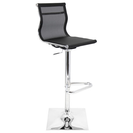 Lumisource Mirage Adjustable Barstool, Black