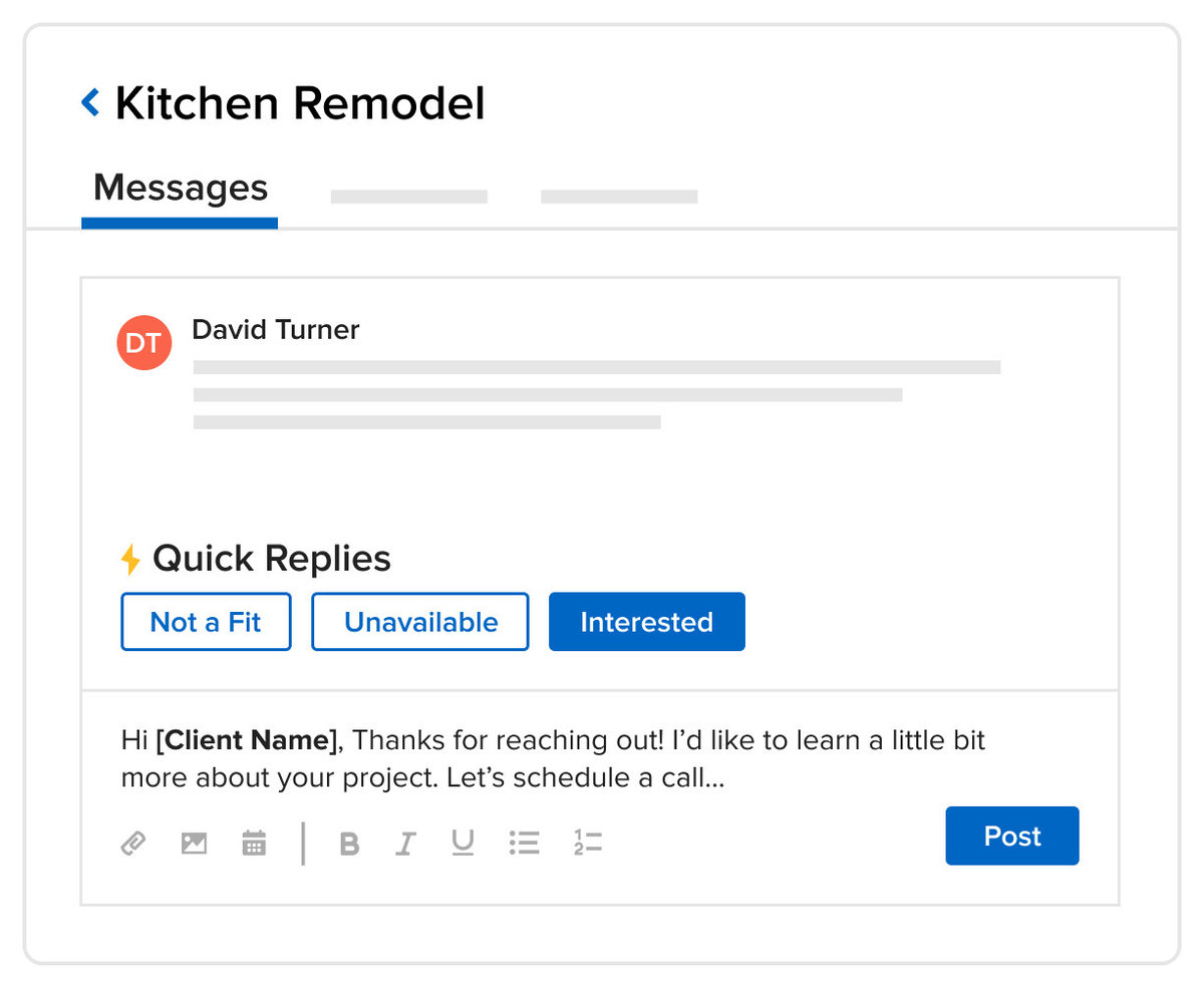 Houzz Pro Lead Manager for Builders