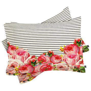 Deny Designs Allyson Johnson Bold Floral and Stripes Pillowcase