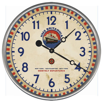 Britannia Round Vintage Clock, 18"