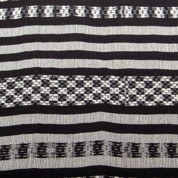 Novica Cotton Cushion Cover Oaxaca Lines In Black