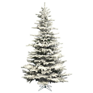 Vickerman A893667 6.5' Flocked White Artificial Christmas Tree Multicolor Lights