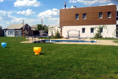 Example of a trendy exterior home design in New York