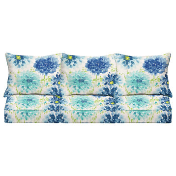 Sorra Home Gardenia Seaglass Sofa Pillow and Cushion Set 23 in x 23.5 in x 5 in